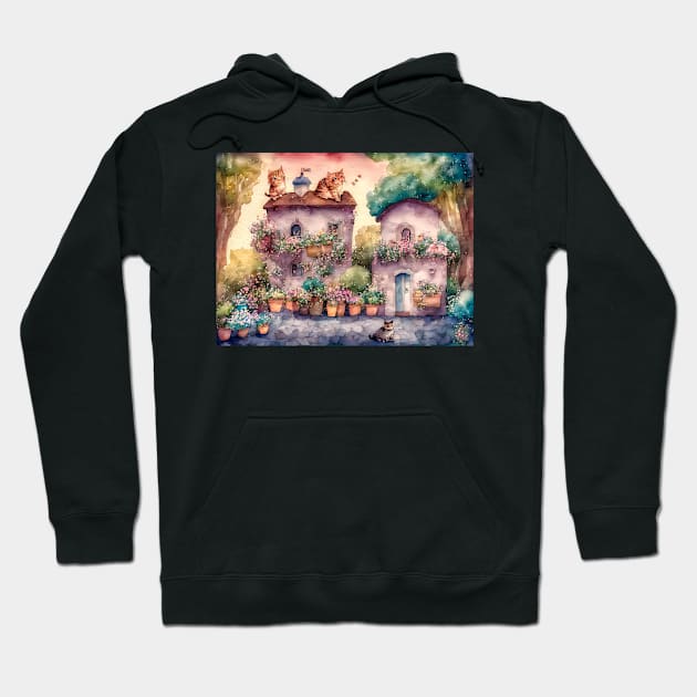 House with Kittens Hoodie by oreundici